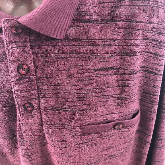 David Taylor Vintage 90s Red Burgundy Collared Sweater Sweatshirt Sz XXL - Picture 3 of 9